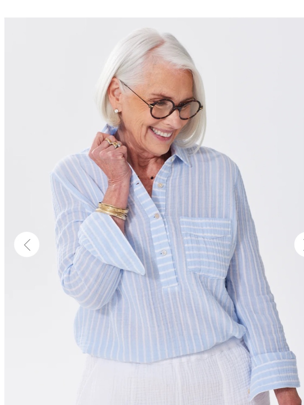 Alice Walk THE STRIPED ORGANIC COTTON CLOUD TOP - DOUBLE GAUZE